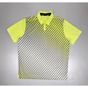 Nike‎ Golf Polo Shirt Mens 2XL Tour Performance Dri-Fit Neon Green Starburst